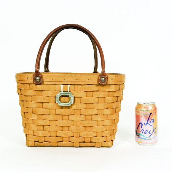 Longaberger Boardwalk Medium Woven Basket 40207 Tote Protector Pewter Charm - Picture 3 of 9